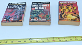 Battletech 3 book Lot Test of Vengance, Malicious Intent &amp; Blood of Heroes - $454.78 MXN