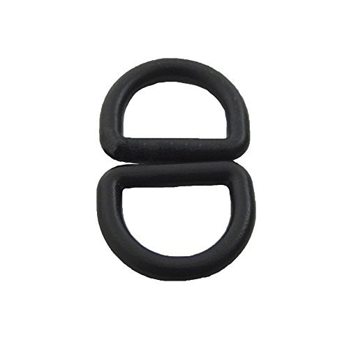 Bluemoona 100 PCS - Plastic D Dee Rings for Webbing Belt Buckles Bag 12mm