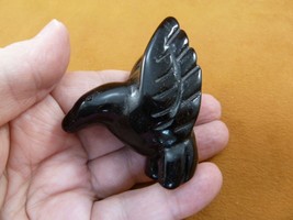 Y-BIR-HU-726 Black Onyx Hummingbird gemstone hummingbirds figurine statu... - $23.36