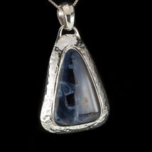 Black Agate Hammer Finish Sterling Silver Pendant 35.3gr - €152,72 EUR