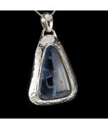 Black Agate Hammer Finish Sterling Silver Pendant 35.3gr - €152,72 EUR