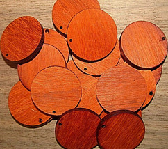 60 KILN DRIED SANDED EXOTIC AFRICAN PADAUK EARRING / WOOD / TAG BLANKS 1&quot; - $14.80