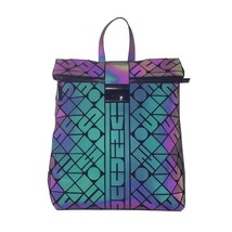 S trendy geometric rhombus luminous large capacity backpack holographic luxury designer thumb200
