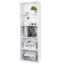 5-Tier Bookshelf Storage Wall Shelf Organizer Bookcase Shelving Unit Rev... - £50.89 GBP