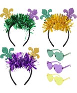 6 Pcs Mardi Gras Accessory Set 3 Mardi Gras Glitter Headband Carnival He... - £29.63 GBP
