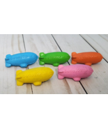 Vintage Promotional  Goodyear Blimp Erasers 1970s  Lot of 5  Colors - $15.84