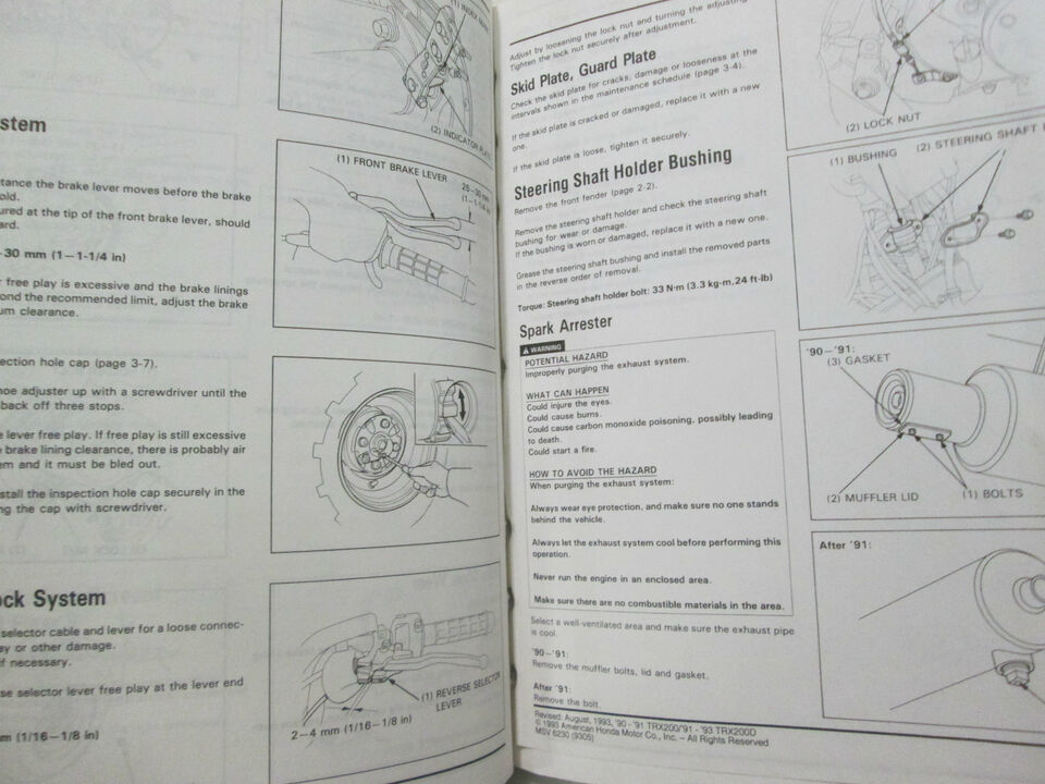 1990 1991 1992 1993 1994 Honda TRX200 TRX200D Service Shop Repair Manual OEM-... Item image 5