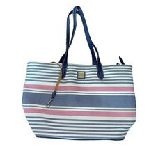 Dooney &amp; Bourke Waverly Shopper Tote Striped Zippered Navy Red Handbag Purse  - $93.18