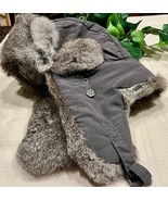 Mad Bomber Rabbit Fur Trapper Winter Hat XL Ear Flaps Gray Grey Men - $40.08 CAD