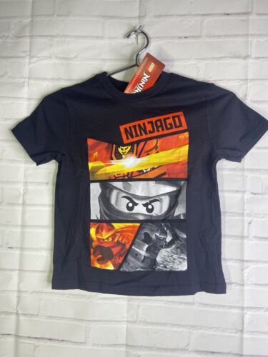 Lego Ninjago Kai Logo Short Sleeve Black Graphic T-Shirt Youth Boys Size 5-6 NEW - $13.85