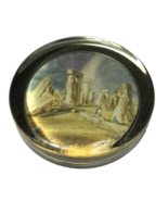 Stonehenge Wiltshire Glass Paperweight Clear Round Landmark 3.5&quot; Diameter - $14.40