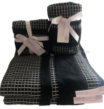 Kassa Spa Black White 8 Pc Towels Set 2 Bath 2 Hand 4 Wash Face Cloths B... - $102.87