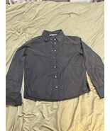 NWT Zara Women’s Button Down Shirt Black Long Sleeve Size S - $516.18 MXN