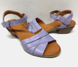 MIZ MOOZ WOMEN&#39;S ANKLE STRAP LEATHER HEELED  SANDALS  LILAC 37EU / 7US  ... - $39.95