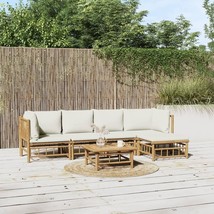  Garden Lounge Set Cream white, Natural Bamboo - $14,453.49 MXN