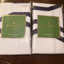 Kate Spade 2pc Euro Sham Bow Tile Navy White Bnip Nice - £63.05 GBP