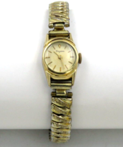 Vintage Dugena Ladies Wrist Watch Gold Tone Expandable Band 40 Microns - $24.70