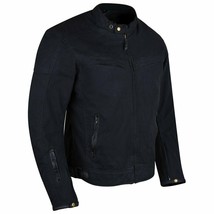 Men&#39;s Black MCJ Jacket Enigma Wax Cotton Biker Scooter Jacket by Vance L... - £154.69 GBP