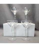 Vintage Floral Starburst Etched Optic Glass Flower Cordial Wine Glasses ... - £17.13 GBP