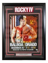 Dolph Lundgren Signed Framed 16x20 Rocky IV Poster Photo Drago Inscribed... - $310.39