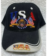 Patriotic USA and Flag Black Baseball Cap One Size Fits All - $18.39 CAD