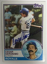 Cesar Geronimo Signed Autographed 1983 Topps Baseball Card - Kansas City... - £19.95 GBP