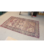 Handmade Faded Red Black Beige Shabby Chic Kilim Rug 3x5 Turkish Vintage... - $254.69 CAD