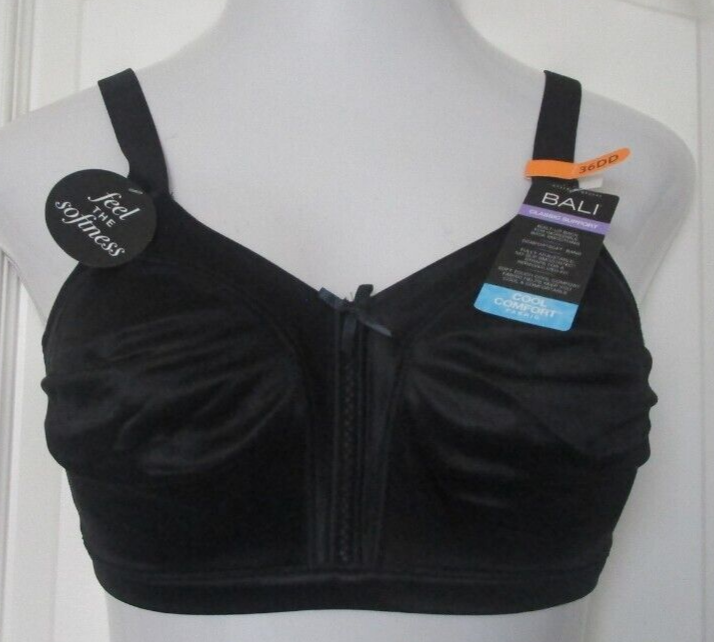Bali Classic Comfort wireless Bra Size 36DD Style DF0044 Black - $15.79