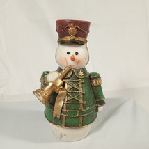 Jubilee Giftware Snowman Soldier Decorative Figurine w/Trumpet Christmas Glitter - £11.60 GBP