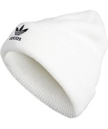 NWT $ 24 Adidas Originals Women&#39;s Fit Trefoil Beanie White/Black Logo On... - $20.54 CAD
