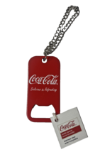 BNIP TableCraft Coca-Cola Stainless Steel 3 inch Dog Tag Bottle Opener w/ Chain - $5.00