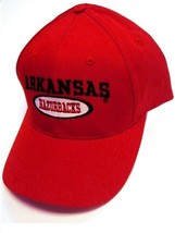 Arkansas Razorbacks NCAA Basic Solid Red Hat Cap Oval Logo Classic Snapback - £7.80 GBP