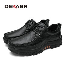 DEKABR 100% Genuine Leather Men Shoes Soft Men Casual Loafers High Quality Men S - £76.57 GBP