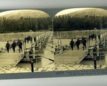Inspecting a Pontoon Bridge in French Section Keystone Stereoview World ... - $17.82