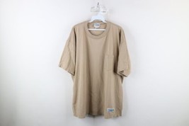 Vintage 90s Streetwear Mens Size 2XL XXL Faded Blank Cotton T-Shirt Beige USA - £31.10 GBP