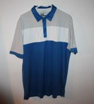 Nice Gift XL Callaway Polo Golf Shirt Opti-dri Short Sleeve Blue White Striped - £14.83 GBP
