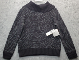 Jones New York Sweater Women&#39;s M Multi Zebra Print Ribbed Hem &amp; Cuff Turtle Neck - $37.08