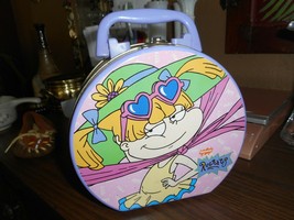 1999 Vintage Nickelodeon Rugrats Angelica Pickles Plastic Handle Candy RoundTin - £10.35 GBP