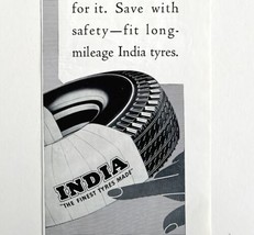 India Tires The Finest Tyres 1953 Advertisement UK Import Automobilia DWII5 - $24.99