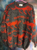 Nice Body Kangaroo Sweater Australia Medium Gray Red - £19.18 GBP