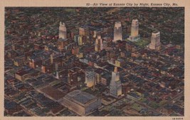 Kansas City Missouri MO Air View Night Postcard B06 - £2.23 GBP