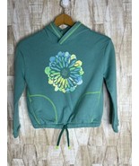 Lands&#39; End Girls Size M 8 Pullover Teal-Green Sweatshirt Hoodie Elastic ... - $267.12 MXN