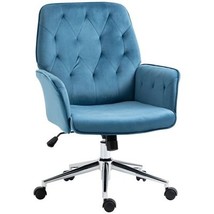 Vinsetto Velvet Home Office Chair, Tufted Height Adjustable Computer Des... - $2,212.72 MXN+