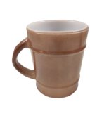 Anchor Hocking Fire King Milk Glass D Handle Brown Barrel Cup Mug Oven P... - £9.08 GBP