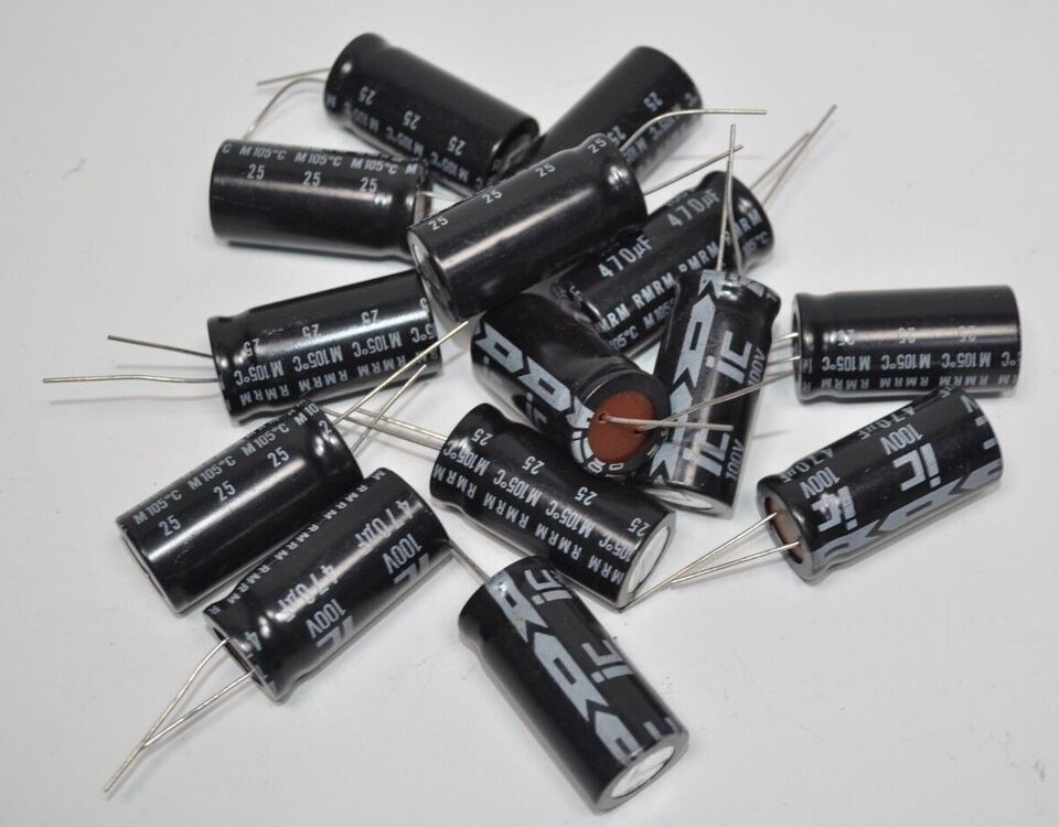 Lot of 14 IC 470UF 470mfd 100V Electrolytic Capacitor Radial RMRM 105 de... - $21.77