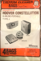 Vacuum Cleaner Bags Hoover Constellation Slimline-Portable Type J 4 bag VTG 1985 - $14.84