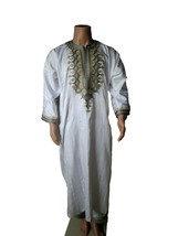 Genuine Handmade White Tuareg Boubou With Pant, African Tuareg Men kaftan, - £214.83 GBP