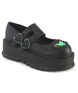 DEMONIA SLACKER-25 Women&#39;s 2&quot; Platform Double Strap Black Maryjane Shoes - $92.93 CAD