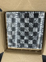 Small Marble Chess Set 7.75&quot; Board Black &amp; Gray - £30.96 GBP