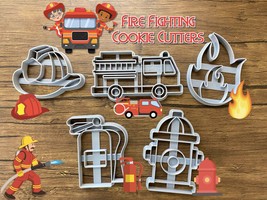 Fire Fighting Set of 5 Cookie Cutters | Fire Helmet | Fire Extinguisher ... - £3.94 GBP+